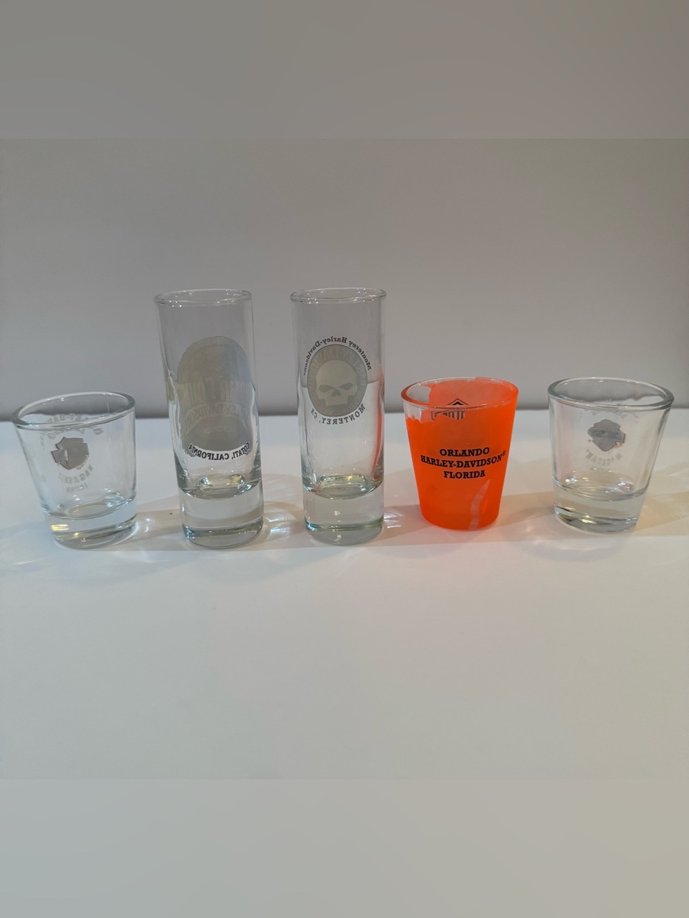 5 Harley Davidson Shot Glasses Mixed Lot - Picture 8 of 8